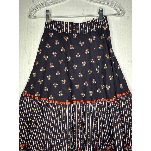 Vintage 1970s Gunne Sax Floral Tiered Prairie Cottagecore Skirt | Sz: 7 - Picture 2 of 12